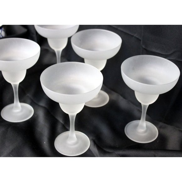 5 Frosted White Margarita Glasses 6.5'' Barware Classic Cocktail Drink - Picture 4 of 7